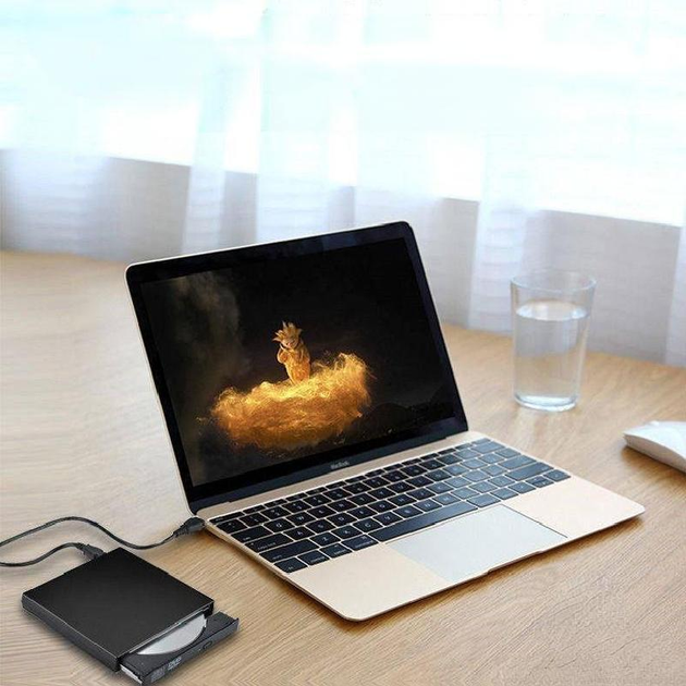 Внешний привод USB DVD-RW CD-RW 8045 дисковод портативный оптический для компьютера ноутбука Черный - изображение 2