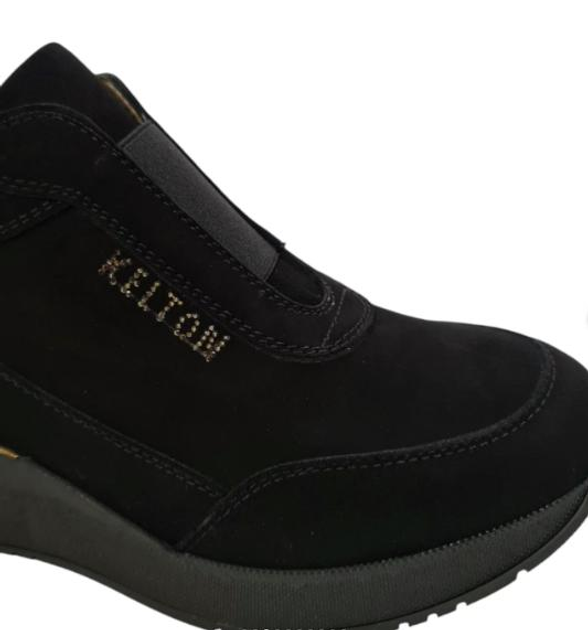 Слипоны Kelton замша танкетка Черные AJ4111, 38р - изображение 3