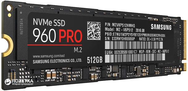 SSD диск Samsung 960 Pro series 512GB M.2 PCIe 3.0 x4 3D V-NAND