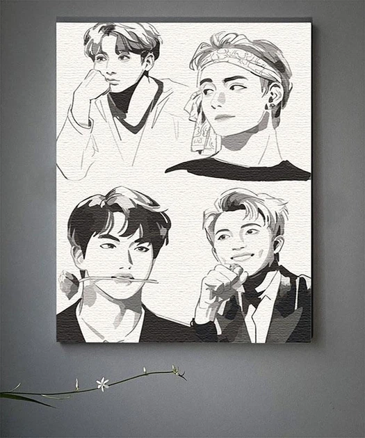 Картина за номерами з лаком ArtCraft "BTS. Fan Art" 40*50 см 10278-AC - Фото 2 Картина за номерами з лаком ArtCraft "BTS. Fan Art" 40*50 см 10278-AC - зображення 2
