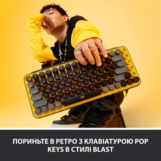 Клавіатура бездротова Logitech Pop Wireless Blast Yellow (920-010735) Store - зображення 2