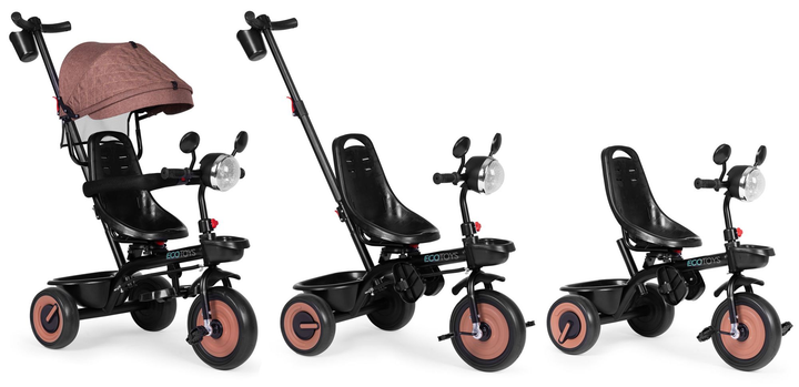Триколісний велосипед EcoToys 3 в 1 WQL-066-51 Коричневий (5905817005963) - зображення 10