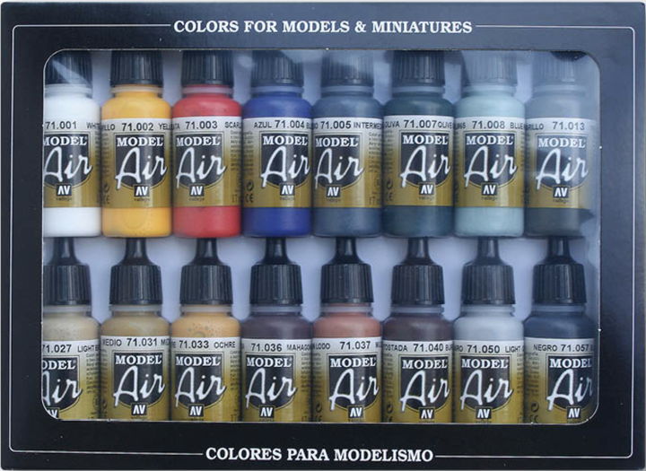 Zestaw farb akrylowych Vallejo Model Air Basic Colors 16 x 17 ml (8429551711784) - obraz 1