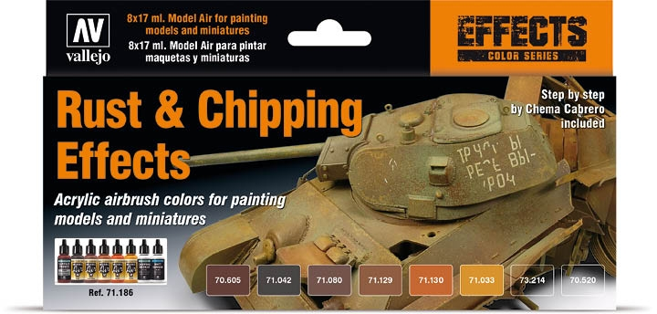 Zestaw farb akrylowych Vallejo Effects Rust Chipping Effects 8 x 17 ml (8429551711869) - obraz 1