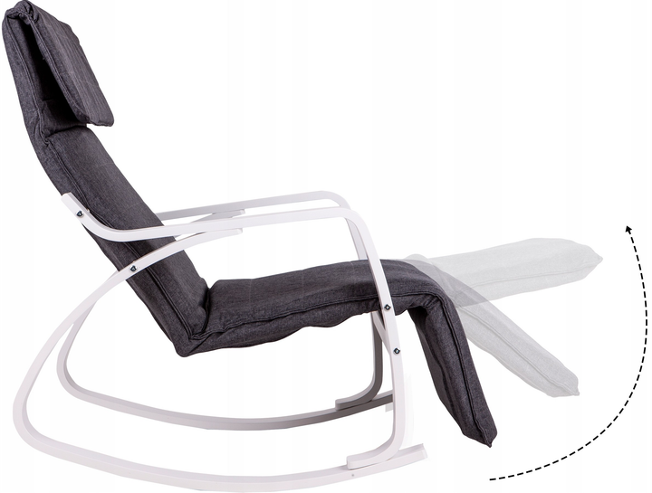 Fotel bujany ModernHome by Multistore regulowany biały (TXRC-02 WHITE/CHAROC) - obraz 4