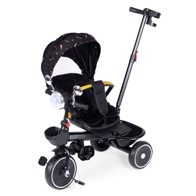 Rowerek trójkołowy spacerówka EcoToys WQL-186 Czarny (5905817005956) - obraz 4