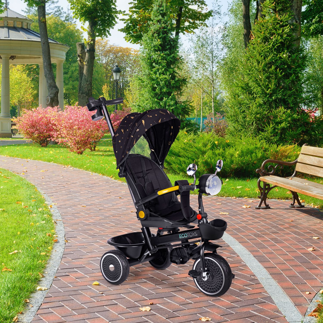Rowerek trójkołowy spacerówka EcoToys WQL-186 Czarny (5905817005956) - obraz 8