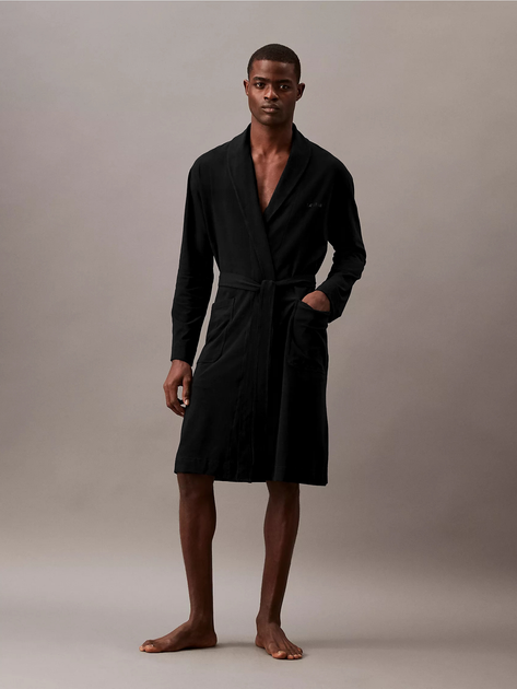 Халат мужской хлопковый демисезонный Calvin Klein 203847244 S/M Черный (1159818988) 