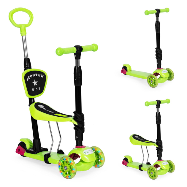 Hulajnoga dziecięca EcoToys 3 w 1 YM-SW-6 Zielona (5903769979004) - obraz 9