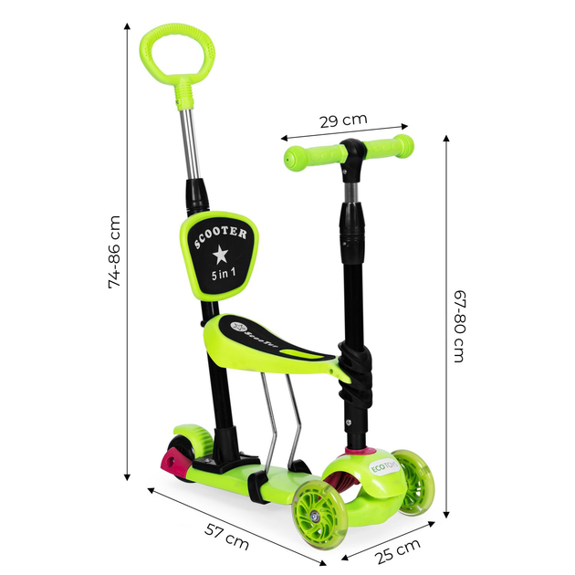 Hulajnoga dziecięca EcoToys 3 w 1 YM-SW-6 Zielona (5903769979004) - obraz 11