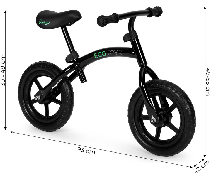 Біговел EcoToys YM-BB-13 Чорний (5905817002863) - зображення 5