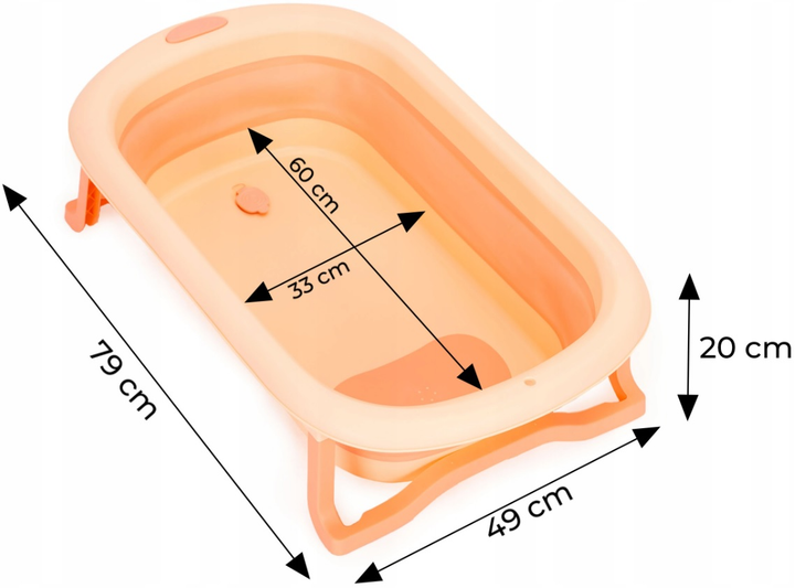 Складна дитяча ванночка EcoToys зі зливом Рожева (5903769979981) - зображення 1