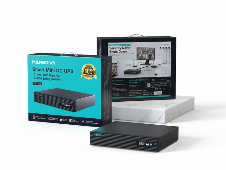 ИБП для роутера MARSRIVA KP7 Pro 100W 24000mAh (76.8 Wh) LiFePO4 Gigabit PoE - изображение 2