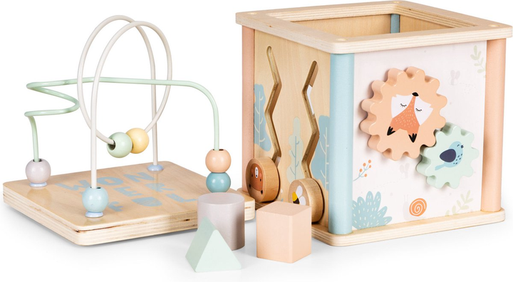 Drewniany sorter EcoToys kostka edukacyjna (5903769977451) - obraz 2