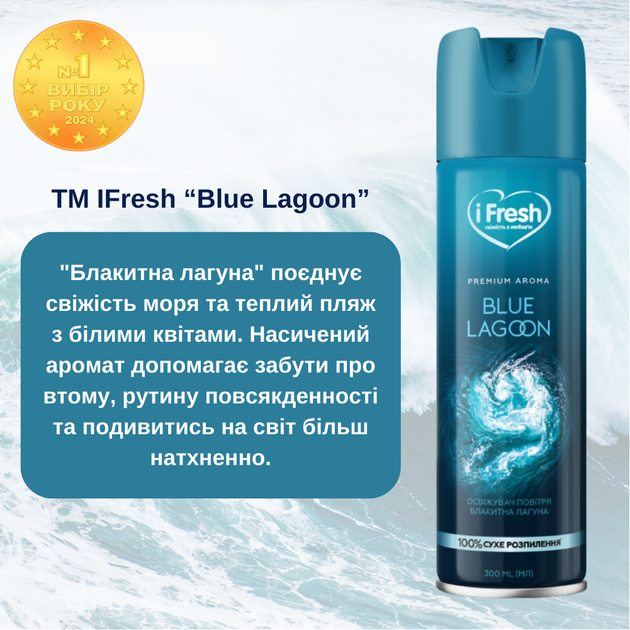 Упаковка освежителей воздуха iFresh Голубая лагуна 300 мл х 2 шт (4820159543243/4820268100016/2000999989308) - Фото 3 Упаковка освежителей воздуха iFresh Голубая лагуна 300 мл х 2 шт (4820159543243/4820268100016/2000999989308) - изображение 3