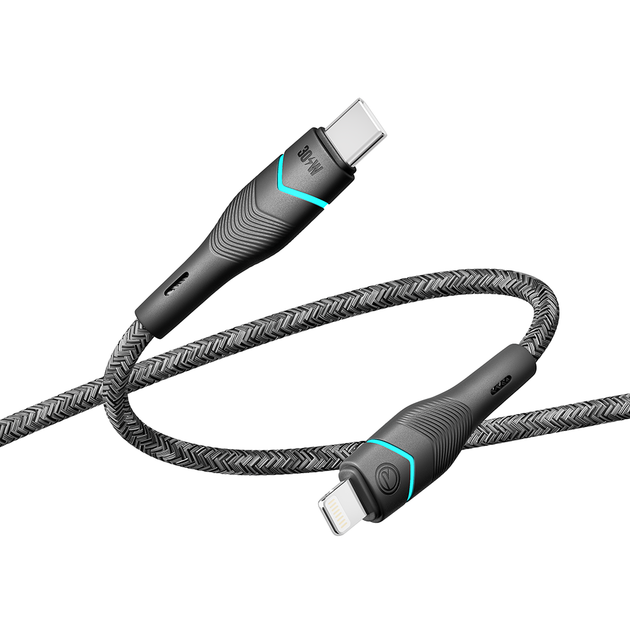 USB Ridea RC-RL15 RGB Light Type-C to Lightning 30W 1.2m Черный - Фото 6 USB Ridea RC-RL15 RGB Light Type-C to Lightning 30W 1.2m Черный - изображение 6