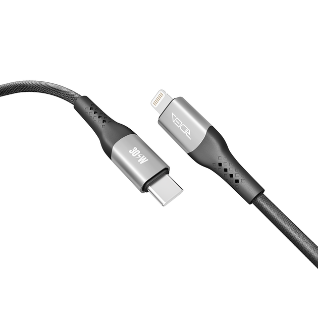Кабель USB Ridea RC-US42 UltraStrong Type-C to Lightning 30W 2m Чорний - зображення 5
