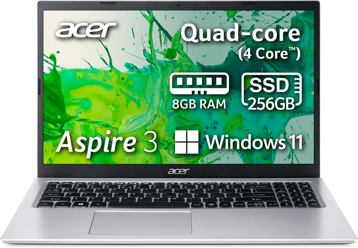 Ноутбук Acer Aspire 3 A315-35-P1Q1 (NX.A6LEU.02U) Pure Silver / 15.6" / Intel Pentium Silver N6000 / RAM 8 ГБ / SSD 256 ГБ / Windows 11 Home - изображение 2