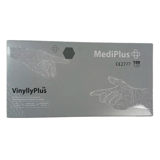 Рукавички вінілові MediPlus VinyllyPlus PF Прозорі, розмір M, 100 шт - зображення 1