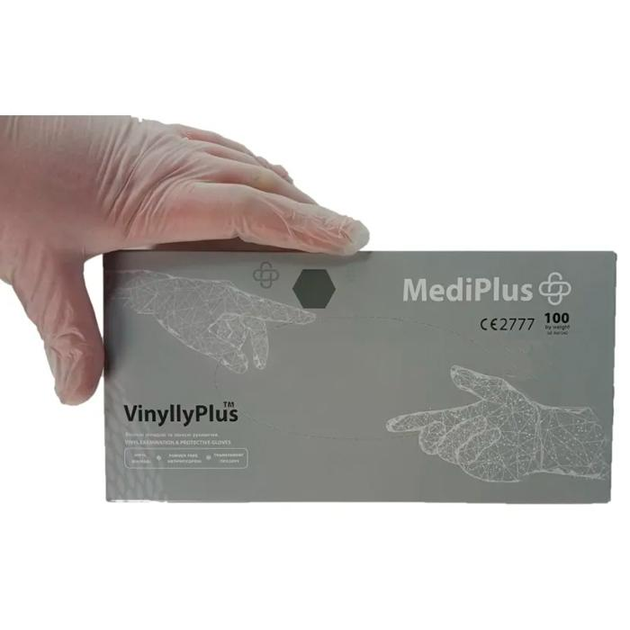 Перчатки виниловые MediPlus VinyllyPlus PF Прозрачные, размер S, 100 шт - изображение 2