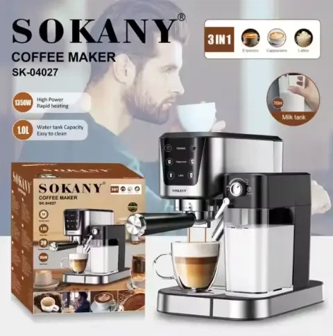 Кавомашина ріжкова 1350W Sokany SK-04027 кавомашина 1350W - зображення 2