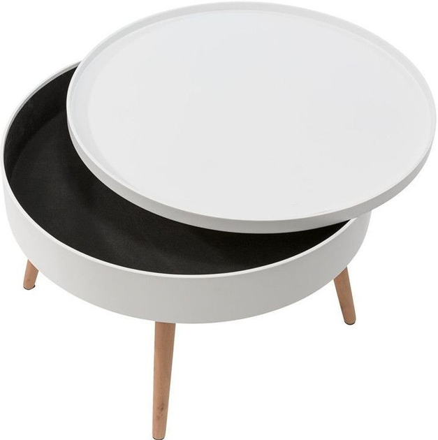Stolik kawowy ModernHome by Multistore okrągły ze schowkiem 60 cm (FH-CT0210) - obraz 3
