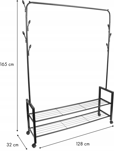 Wieszak na ubrania ModernHome by Multistore z 2 półkami (5903089068051) - obraz 4