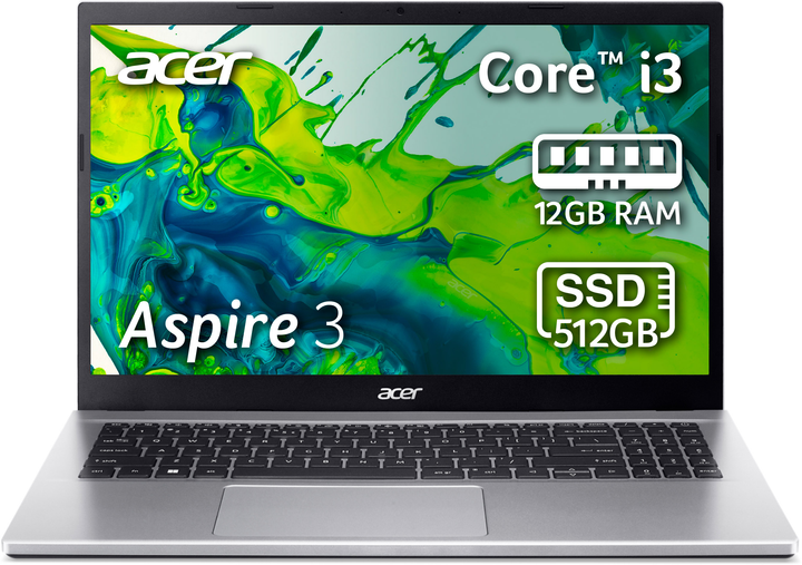 Ноутбук Acer Aspire 3 A315-59-37UL (NX.K6TEU.01Q) Pure Silver / 15.6" / Intel Core i3-1215U / RAM 12 ГБ / SSD 512 ГБ - изображение 2