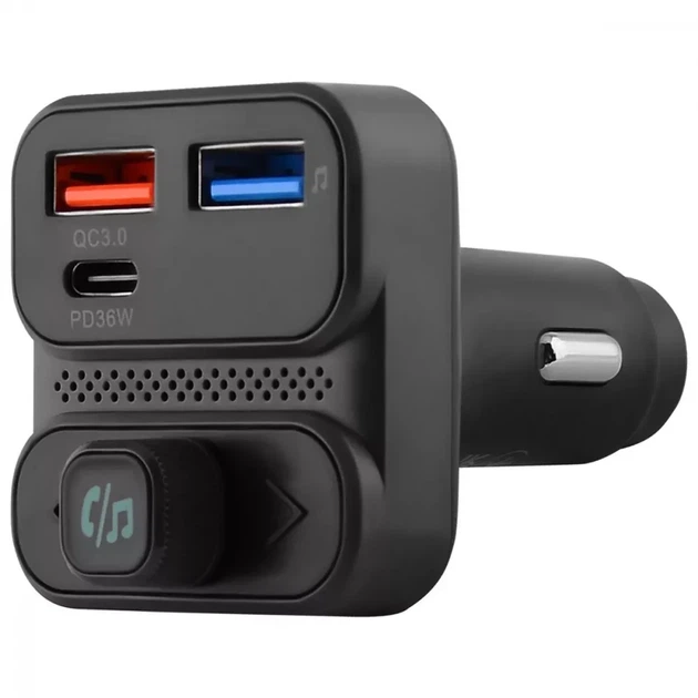 FM-трансмиттер АЗУ Proove FM Launcher Luxor SE 36W PD+QC3.0 Type-C+USB Gray - изображение 2