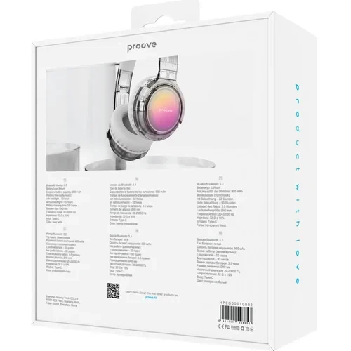 Беспроводные наушники Proove Crystal Galaxy Bluetooth RGB Transparent white - изображение 5