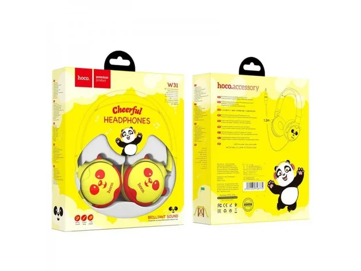 Навушники без мікрофону Hoco W31 Yellow/Red - зображення 4