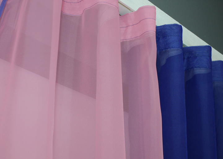 Кухонні штори VR-Textil № 017к комбіновані з підв'язками синій з рожевим 265х170 см (52-1008) - зображення 5