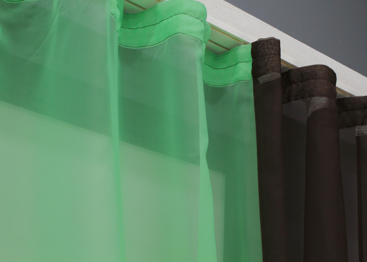 Кухонні штори VR-Textil № 017к комбіновані з підв'язками венге зі смарагдовим 265х170 см (52-1020) - зображення 5