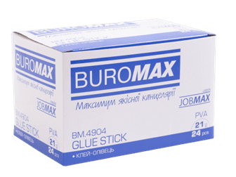 Клей-олівець 21г BUROMAX JOBMAX 4904 PVA (24) /BM.4904/ - изображение 2