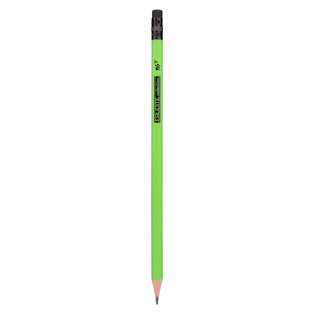 Олівець графітовий YES 280596 HB Erudite Neon, трикутний з гумкою (36) /280596/ - Фото 1 Олівець графітовий YES 280596 HB Erudite Neon, трикутний з гумкою (36) /280596/ - зображення 1