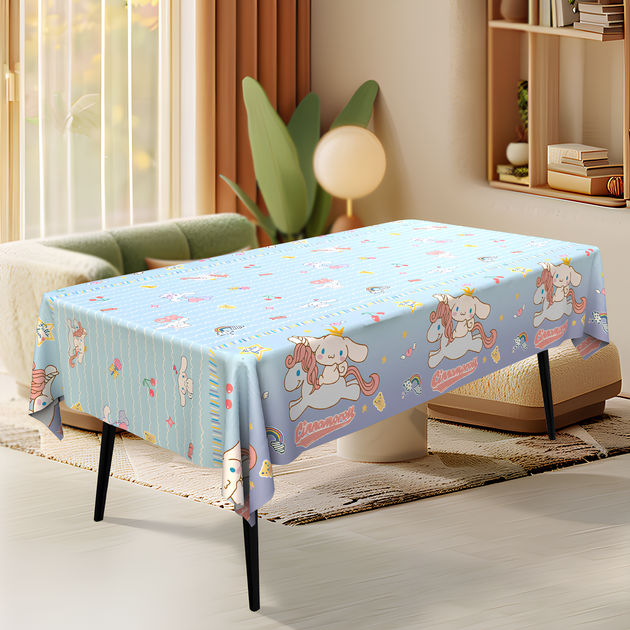 Скатерть Детская Полиэтиленовая На Стол Куроми Kuromi Cinnamoroll 137х183см - Фото 3 Скатерть Детская Полиэтиленовая На Стол Куроми Kuromi Cinnamoroll 137х183см - изображение 3