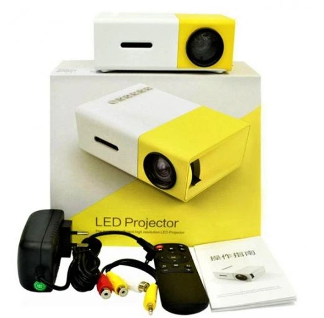 Мультимедийный портативный LED проектор UKC YG-300 White/Yellow с динамиком, поддержкой Full HD, USB и HDMI интерфейсами - изображение 10