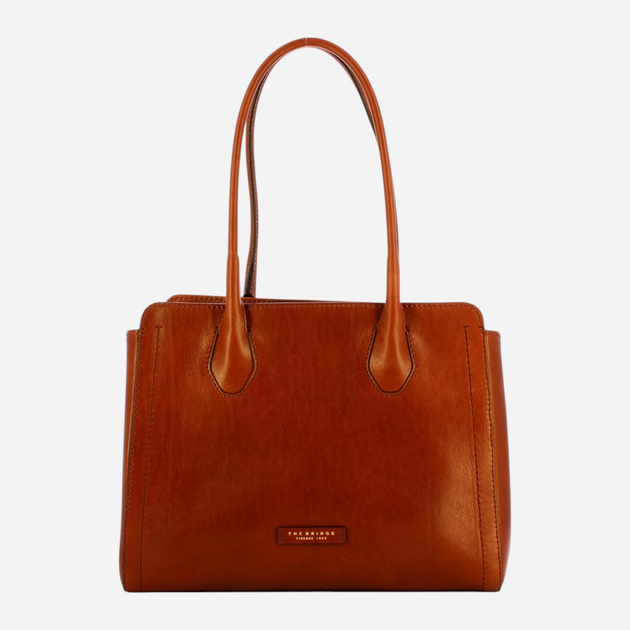 Torba shopper damska skórzana The Bridge Fiona 04205401-14 Brązowa (800070327579) - obraz 1