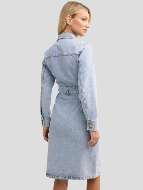 Плаття-сорочка джинсове міді осіннє жіноче Big Star Laylana 162 S Блакитне (5900714830878) - зображення 2