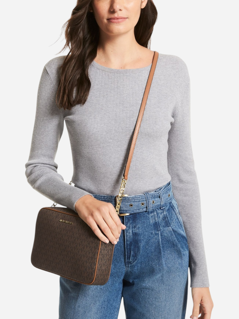 Torebka crossbody damska mała Michael Kors 32F1GJ6C7B-200 Brązowa (800070211201) - obraz 2