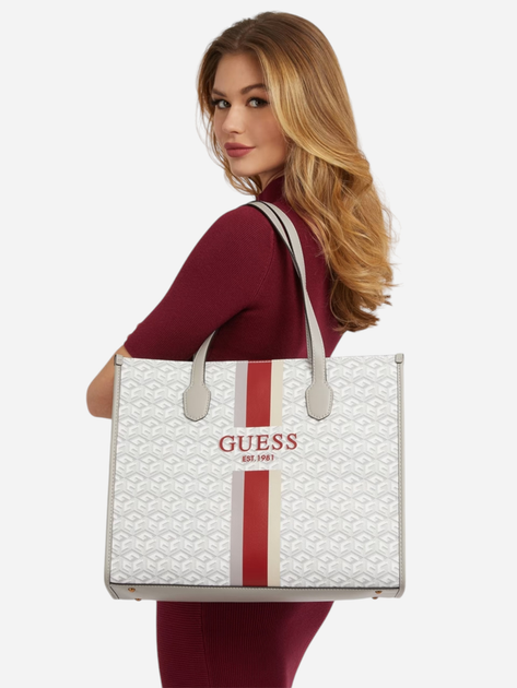 Torba shopper damska duża Guess Silvana HWSC8665230-STL Szara (800070325044) - obraz 2