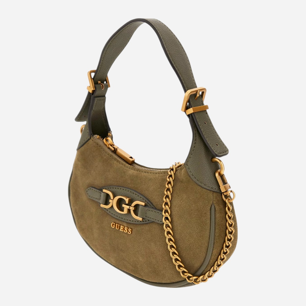 Torebka bagietka damska mała Guess Malva HWSB9494730-OLV Zielona (800070326151) - obraz 4
