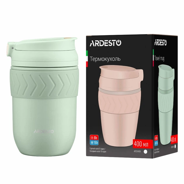 Термокружка Ardesto Cosy 400мл AR2640GC бирюзовая с трубочкой - Фото 11 Термокружка Ardesto Cosy 400мл AR2640GC бирюзовая с трубочкой - изображение 11