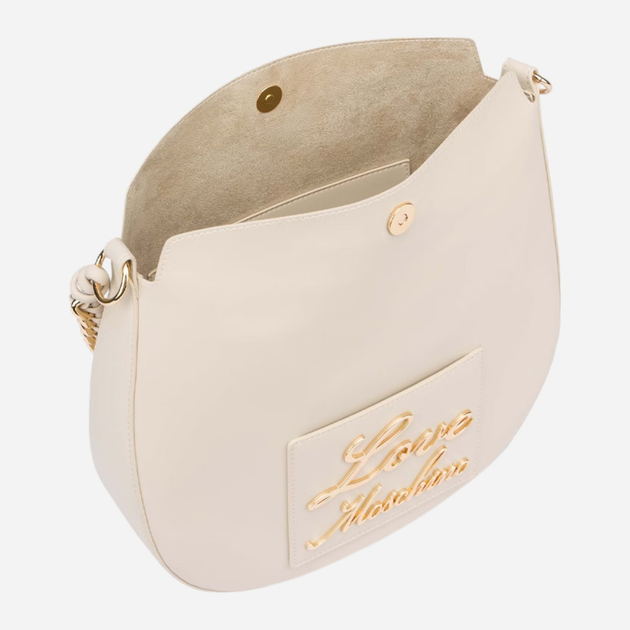 Сумка хобо жіноча середня Love Moschino Borsa JC4120PP1ILM0110 Молочна (800070318010) - зображення 3