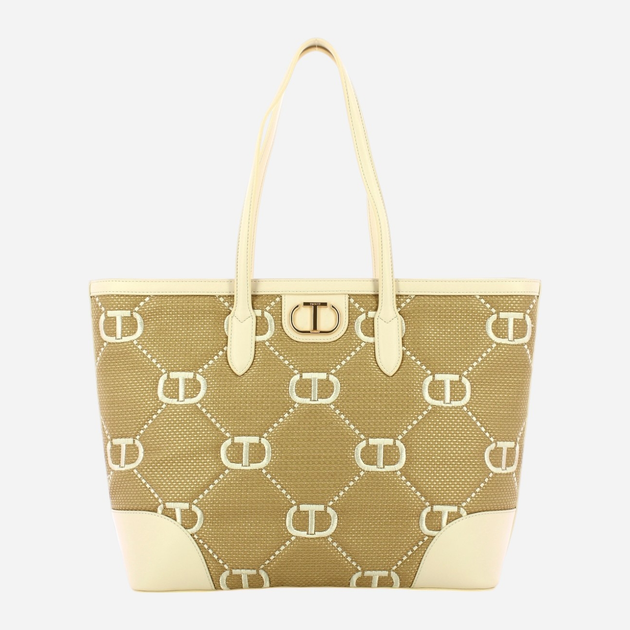 Torba shopper damska duża Twin Set 241TB7210-00282 Beżowa (800070318458) - obraz 1