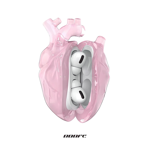 Чехол силиконовый BLACKTIME 808FC HEARTHCASE для Apple AirPods Pro / Pro 2 с карабином, розовый - изображение 2
