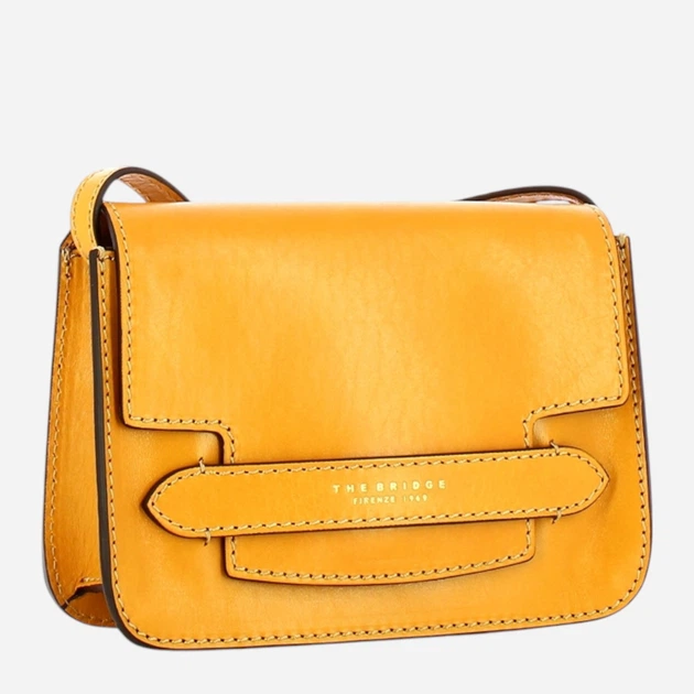 Сумка крос-боді через плече жіноча з натуральної шкіри маленька The Bridge Lucrezia 04192001-IM Жовта (800070301946) - зображення 3