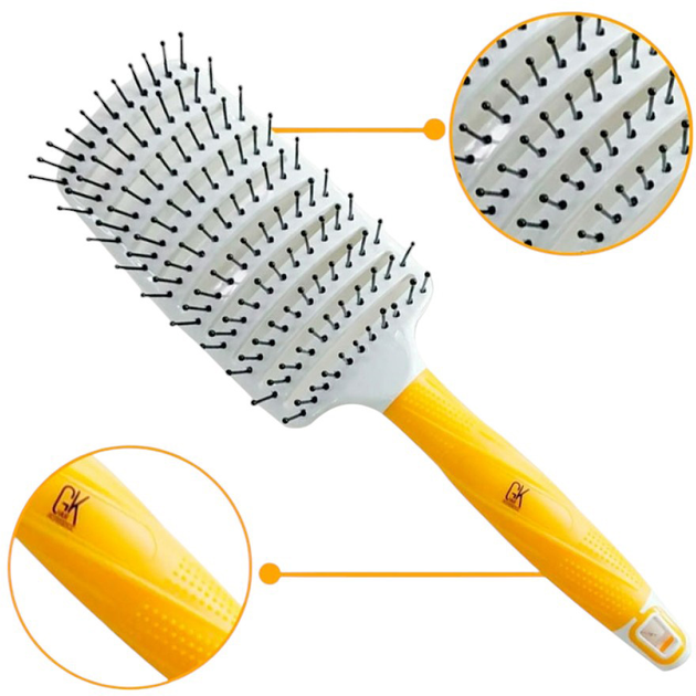 Щітка для волосся Global Keratin Vent Brush 76 мм Біло-жовта (815401019168) - зображення 2