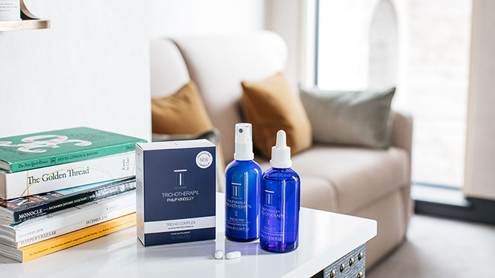 Набір для догляду за волоссям Philip Kingsley Trichotherapy Таблетки Iron & Biotin 90 шт + Спрей протеїновий 100 мл + Краплі Hair & Scalp Treatment 100 мл (5060305122659) - зображення 3