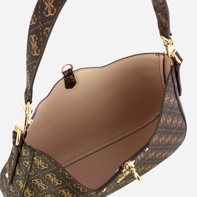 Сумка хобо жіноча середня Guess Eco Brenton HWESG839002-BNL Коричнева (800070325035) - зображення 5